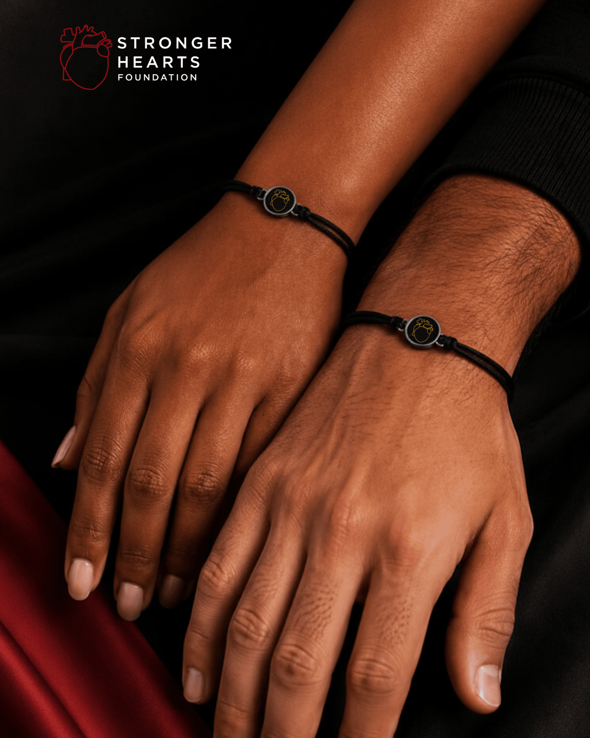 Stronger Hearts Circle Cord Bracelet - Lioren Jewels