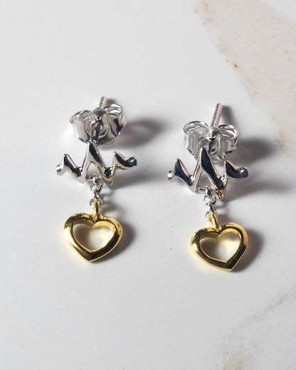 Heartbeat Drop Earrings - Lioren Jewels